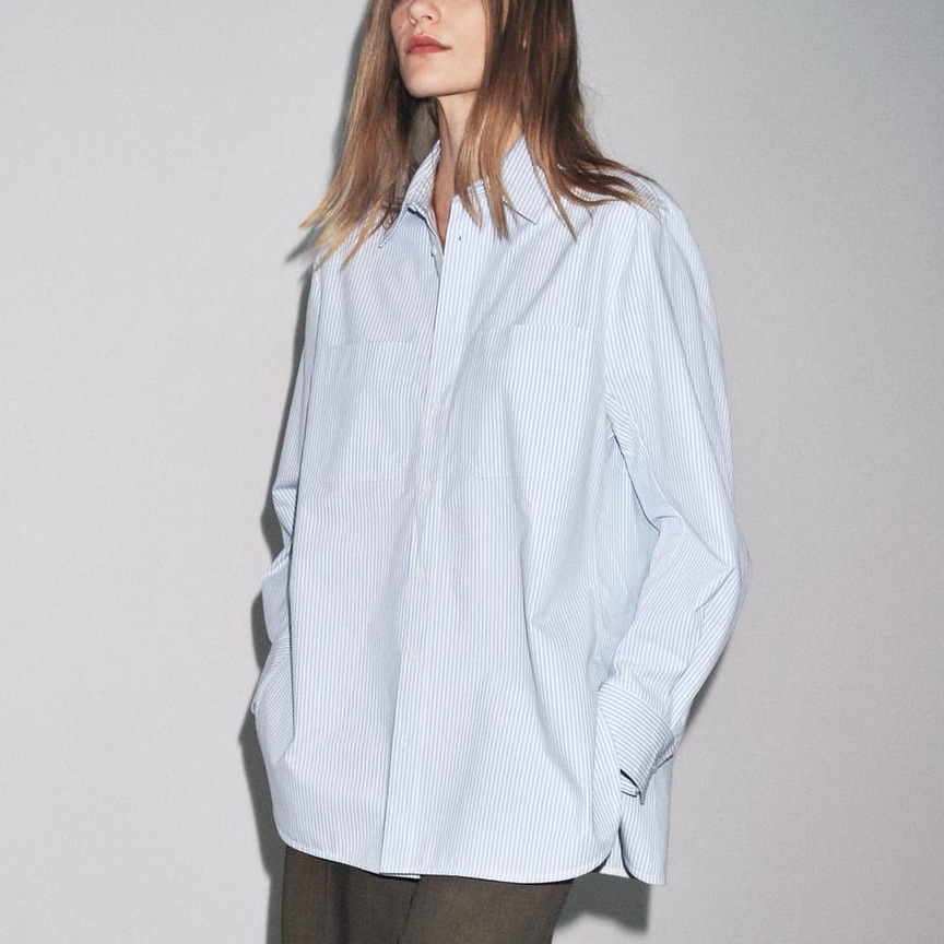 Zara Striped Shirt With Pocket Zw Collection Nwt